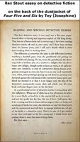 Stout Essay "On Writing Detective Fiction" (excerpt on dust jacket of Tey anthology)