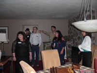 Fireplace & chess set built by Rex Stout