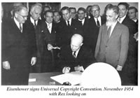 REX STOUT to the right of President Dwigt D. Eisenhower