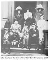 Stout Family on Steps of Brownstone apartment