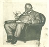 Wolfe Seated with Orchid -- sketch from Stout Family Archives