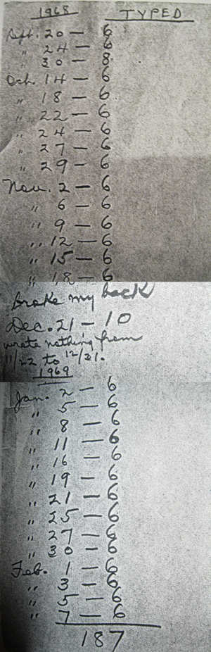 Death of a Dude Writing Record