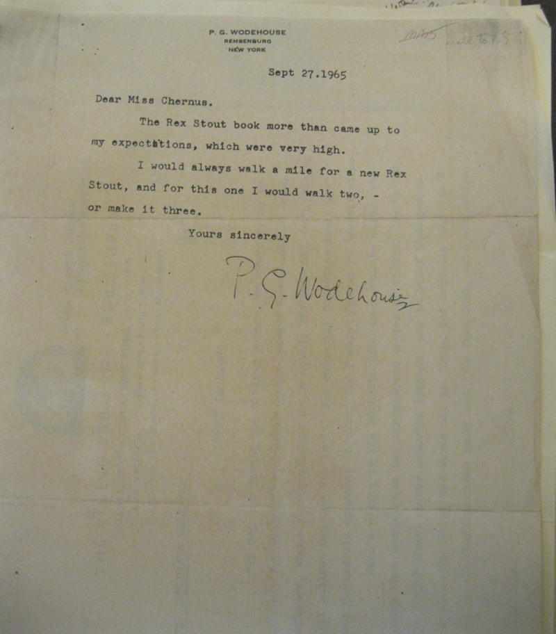 P. G. Wodehouse Review of THE DOORBELL RANG