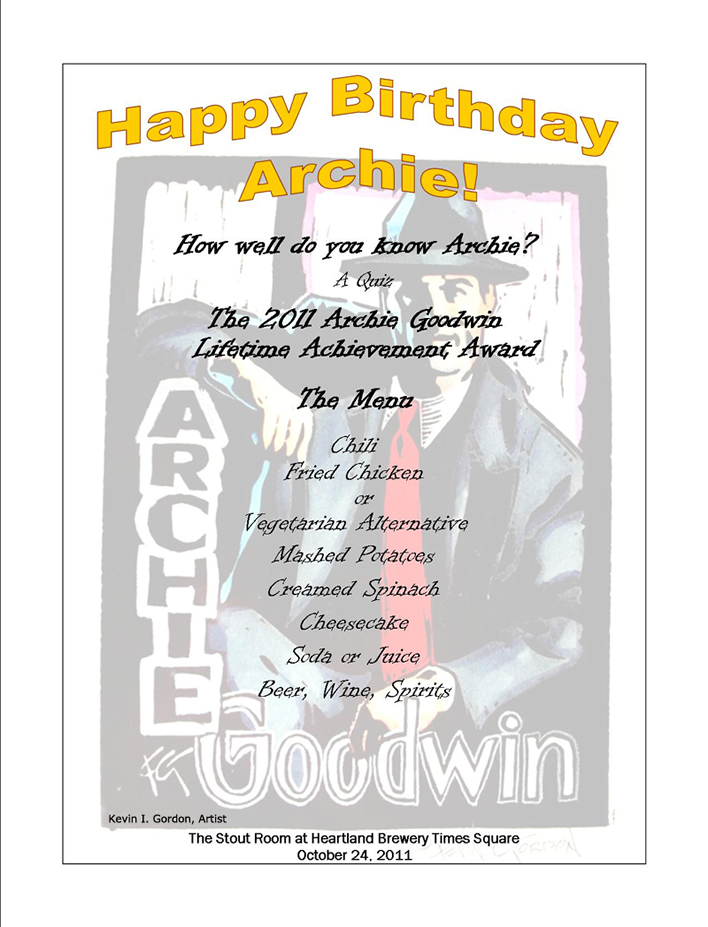 Archie Birthday Menu-Program